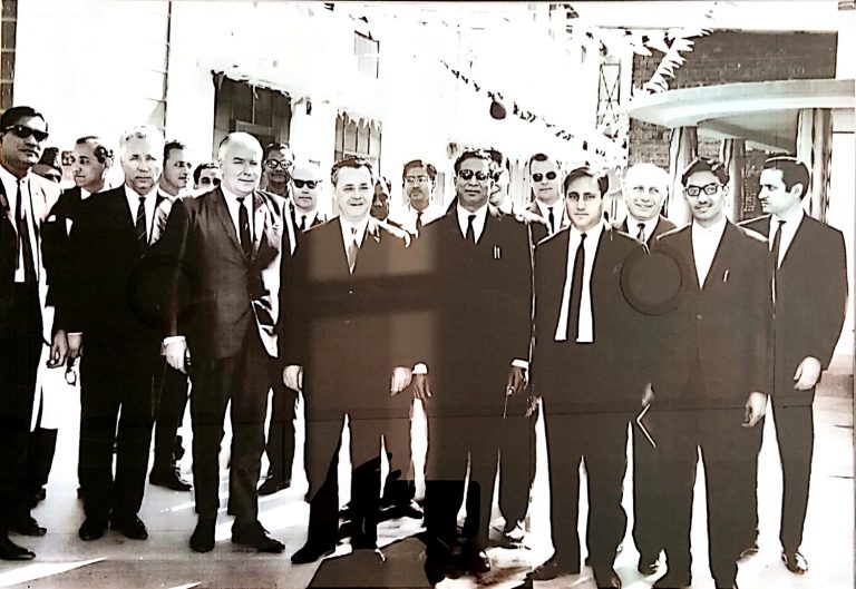 Our Founder, Chaudhry Muhammad Saeed with foreign dignitaries on a factory visit